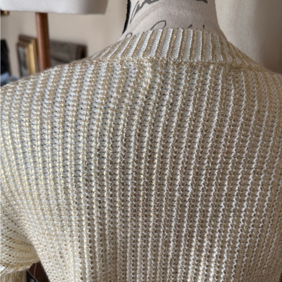 Madden Girl Cream and Gold Crew Neck Sweater 69.00 NWT - Picture 7 of 15